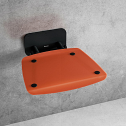 Сиденье для душа OVO B II цвет конструкции: черный, цвет сиденья:  прозрачно-оранжевый B8F0000061 Ravak