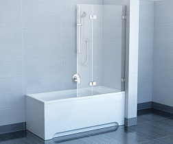 Шторка для ванны BVS2 100х150 см, правая, хром+транспарент, прозрачная, поворотная 7UPA0A00Z1 Ravak