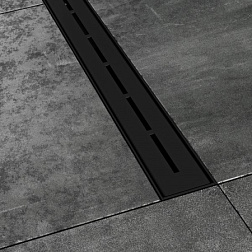 Дренажный желоб Runway 85х15,8 см, черный матовый, сифон с горизонт. выпуском, с решеткой X01751 Ravak