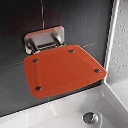 Сиденье для душа OVO B II цвет конструкции: нержавеющая сталь, цвет сиденья:  прозрачно-оранжевый B8F0000053 Ravak