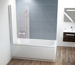 Шторка для ванны CVS1 80х150 см, левая, блестящий+стекло transparent, прозрачная, поворотная 7QL40C00Z1 Ravak